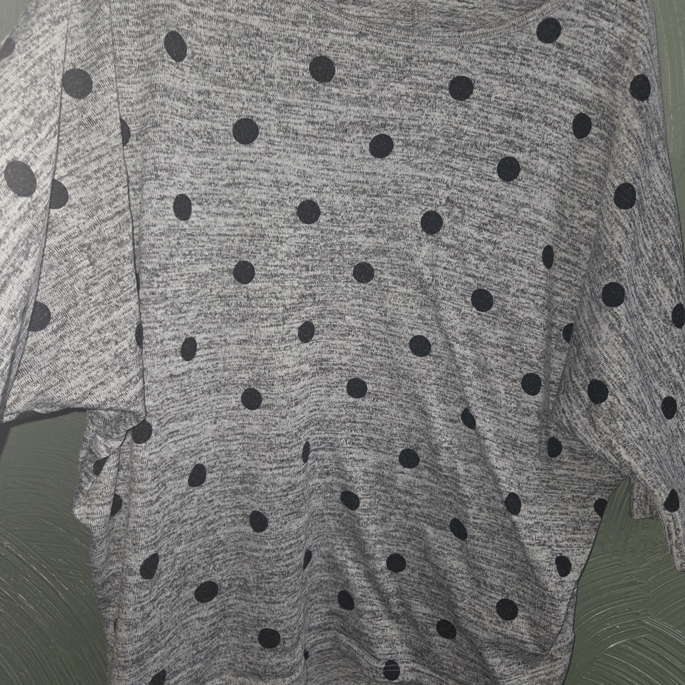 Gray Polka Dot Women's Top